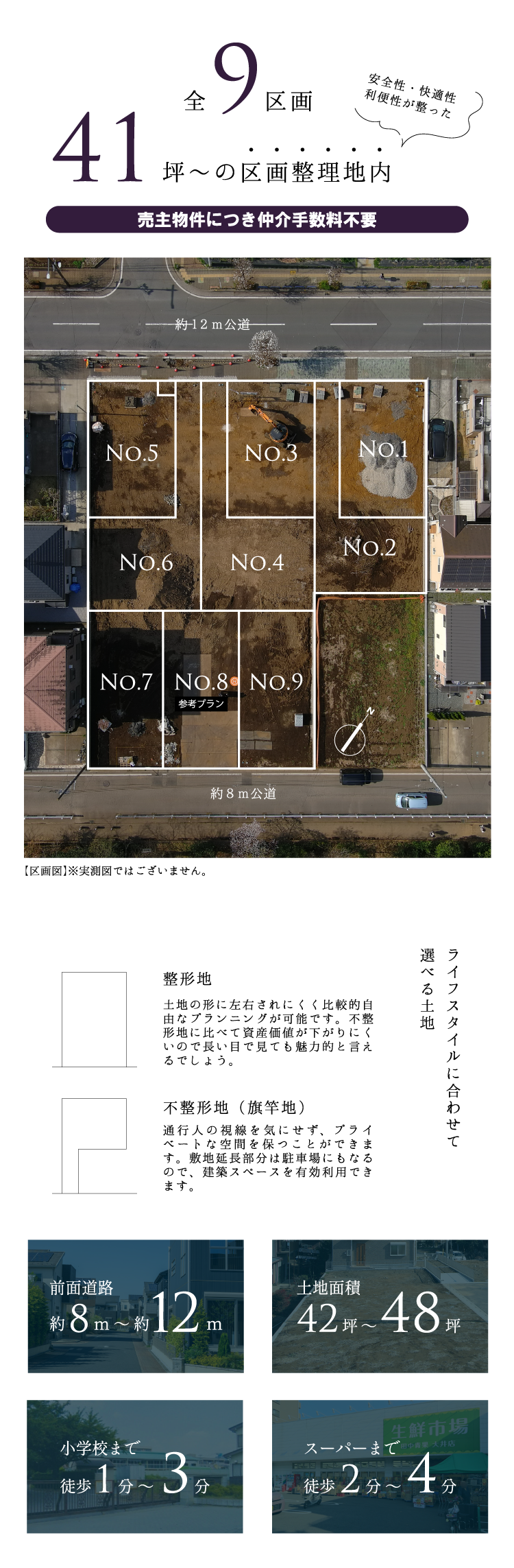 42坪～の区画整理地内