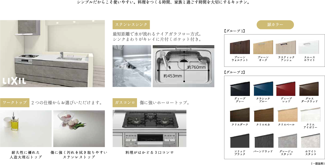 シンプルだからこそ使いやすい。料理をつくる時間、家族と過ごす時間を大切にするキッチン。