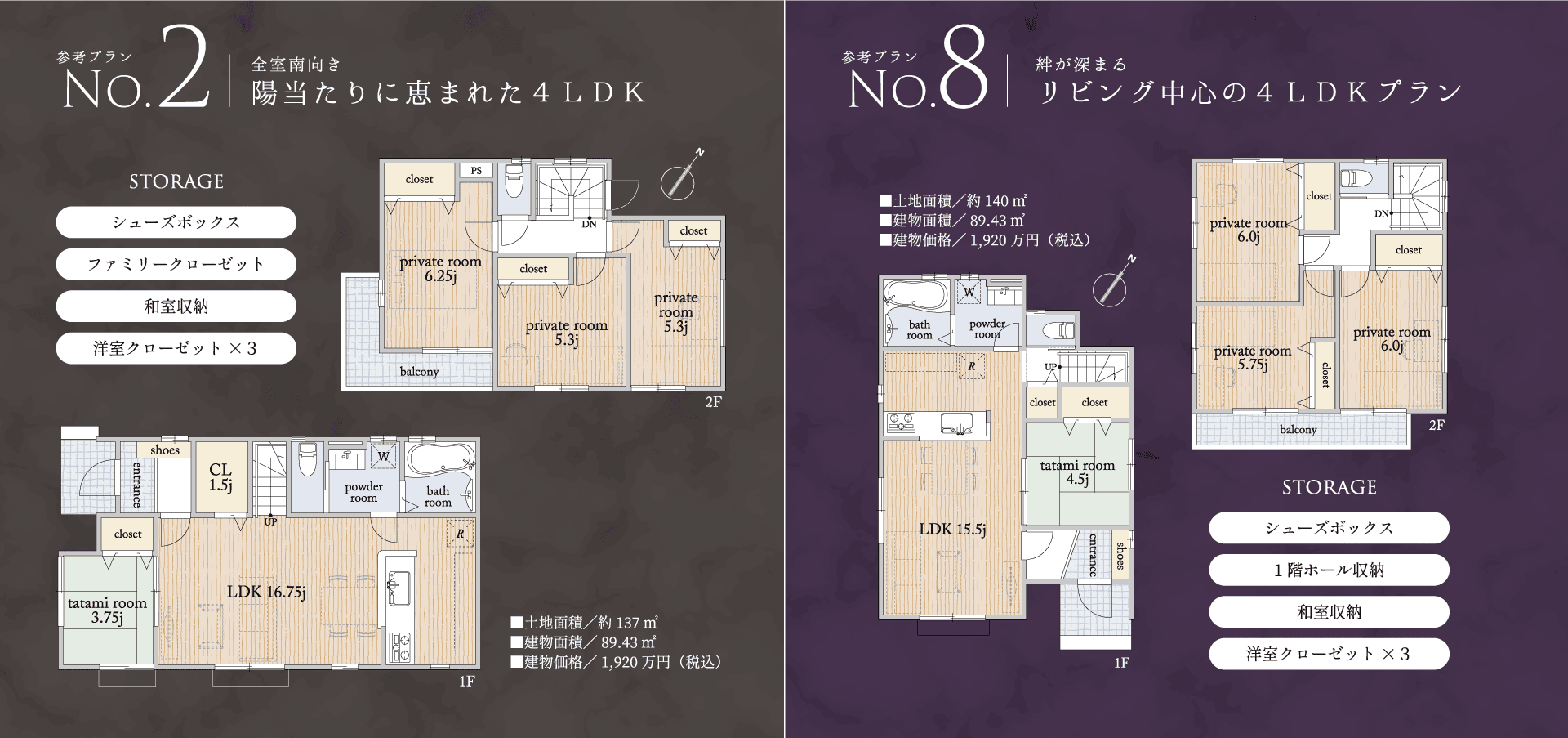 参考プラン No.2 No.8について