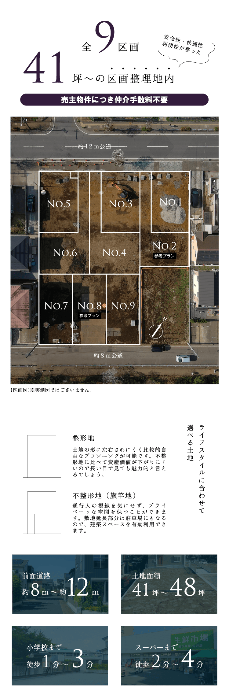 42坪～の区画整理地内